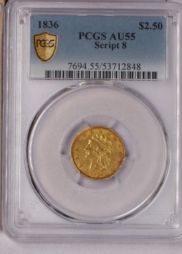 Scritta testa liberty - oro, 1836