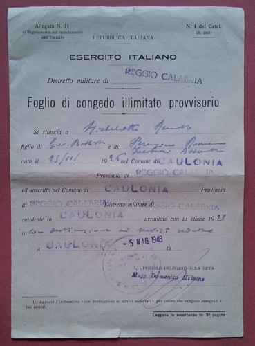 Caulonia 1948 foglio - 1948:, di