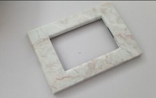 Placca copri interruttore ottone effetto marmo bianco  per serie Vimar idea