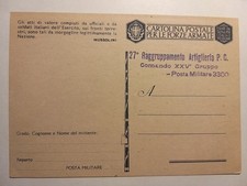 Cartolina Postale per le Forze Armate. Franchigia. 27° Regg. Art. P.C. P.M. 3000