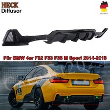 Per BMW Serie 4 F32 F33 F36 M Pacchetto Quad Diffusore Posteriore Paraurti NERO LUCIDO ABS