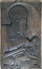 Quadro Intagliato In Legno Donna Che Allatta