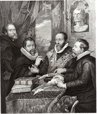 I FILOSOFI , di  RUBENS , grande incisione su rame,1842