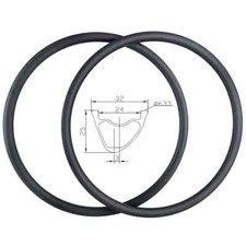 Cerchi Tubeless Carbonio 29er MTB XC Mountain Bike Asimmetrici 32*25mm Anelli 2pz