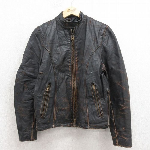 Giacca pelle vintage manica