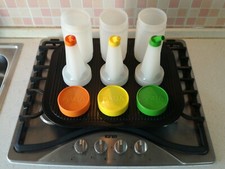 Set 3 bottiglie con versatore 0,75 cl servizio barman cocktails.Catering.