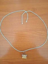 Thun ciondolo : Farfalla .  con girocollo in cordina color celeste