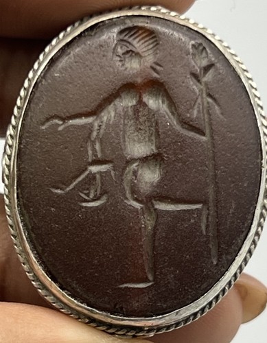 Anello argento sigillo vetro