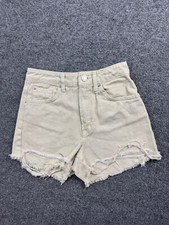 Pantaloncini jeans Stradivarius donna 00 giallo denim vita alta taglio