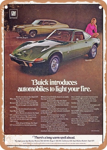 Insegna metallo 1969 opel - in,