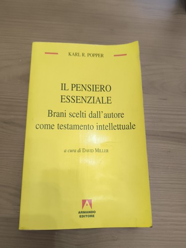 Pensiero essenziale karl r - pensiero,