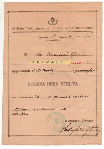 Attestato n - v.,
