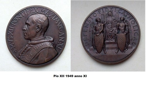 Pio xii medaglia annuale - pio, in