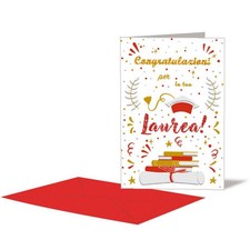 Biglietto auguri LAUREA bianco