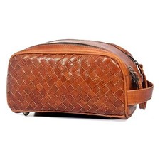 Kit doppio in pelle marrone