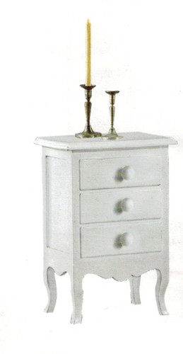Comodino cassetti bianco - comodino, 3
