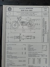 MONTESA COTA 200 29M 1980 COPIA SCHEDA Omologazione FMI BIKE DIAGRAM