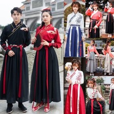 Donna Uomo Antico Cinese Ricamato Hanfu Abito Orientale Abito Costume