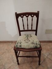 Antica Sedia Inglese  primi '900 in Mogano Con Seduta a Decoro Liberty Coeva