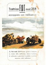 PUBBLICITA'1951 TRATTORE TRATTRICE FIAT MOD 25 R CON TREBBIATRICE CAMPO RACCOLTO