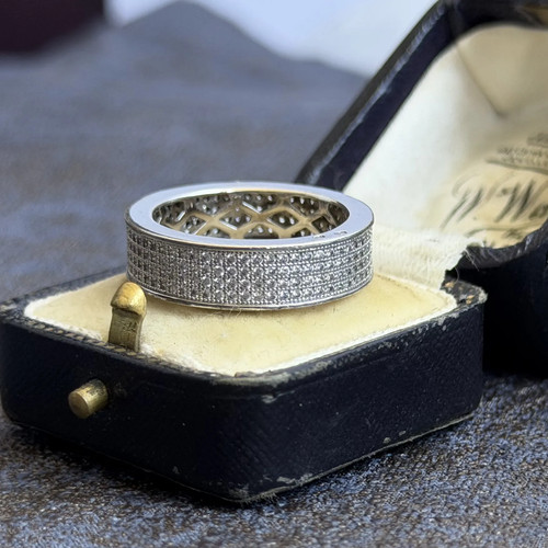 Anello eternità largo argento - eternità,