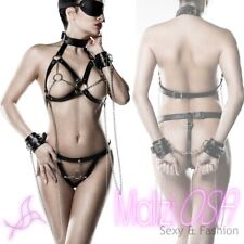 Completo intimo Sexy Donna Fetish BDSM Pelle Erotico Hot Lingerie San Valentino