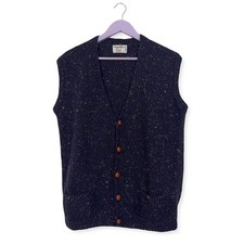 Gilet Vintage blu scuro 100%