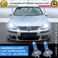 COPPIA LAMPADE H7 PER VOLKSWAGEN GOLF 5 EFFETTO LED LUCE BIANCA ANABBAGLIANTI