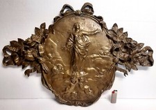Placca antica bronzo dorato ASSUNZIONE DELLA VERGINE grande altoril. primo XIX