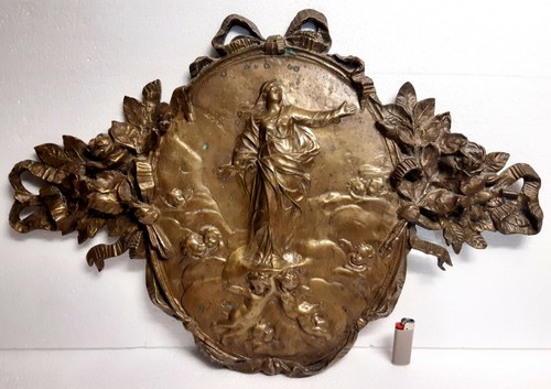 Placca antica bronzo dorato