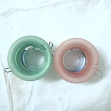 Faretto incasso anello Vetro colore Rosa o Verde  d. foro 70 mm. attacco Gx5,3