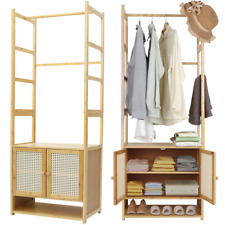 Appendiabiti in bambù appendiabiti naturale con scarpiera 