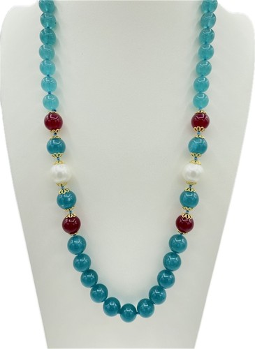 Collana agata liscia con - in,