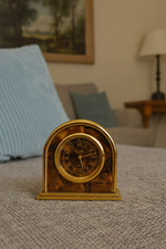 Orologio da Tavolo Vintage – Radica Marrone – Anni ’80 – 12 cm