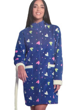 VESTAGLIA DONNA INVERNALE IN MORBIDO PILE CORAL FULL ZIP CON TASCHE VANUE'