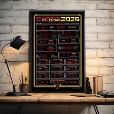 Poster Calendario Motorsport 2026 | Calendario Gara NASCAR Completo Regalo Appassionati Corsa