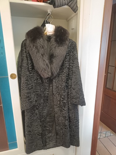 Cappotto astrakan con - cappotto, in