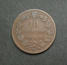 10 centesimi 1867 segno di