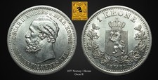 Moneta argento 1877 Norvegia 1