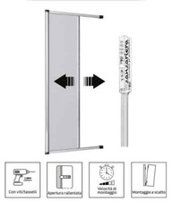 Zanzariera Laterale A Molla Con Freno In KIT DA TAGLIO Colore Bianco 160 x 250