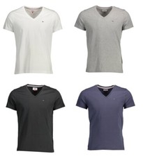 Tommy Hilfiger Tommy Jeans t-shirt uomo maglia scollo a V 100% cotone maglia nuova