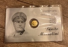 Benito Mussolini Moneta Dorata Commemorativa Centenario Dalla Nascita 