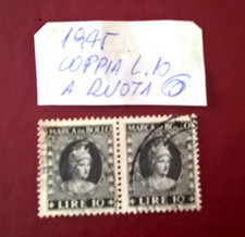 1940 ITA SPLENDIDE 2 MARCHE da BOLLO Lire 10  Usd Collezione Coppia Ruota @ RARa