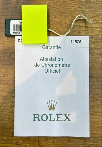 Certificato cronometro rolex - certificato,