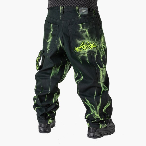 Jeans baggy uomo - nero, dirty
