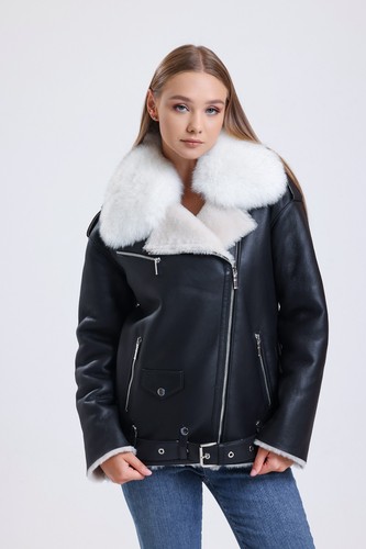 Giacca biker donna shearling