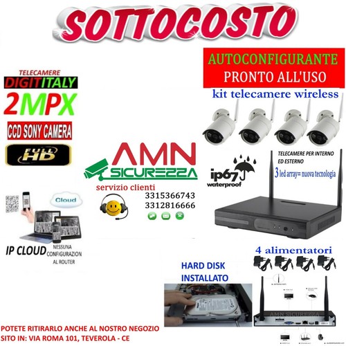 Kit wireless videosorveglianza - kit,
