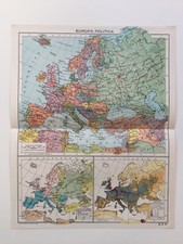 Clipping Ritaglio Enciclopedia Vallardi 1958 Cartina  Europa politica