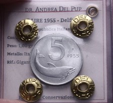 NL* Italia Repubblica 5 LIRE DELFINO 1955 FDC Perizia ANDREA DEL PUP