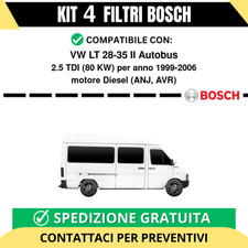 KIT BOSCH 4 Filtri tagliando per VW LT 28-35 II Autobus 2.5 TDI 80 kw Diesel ...